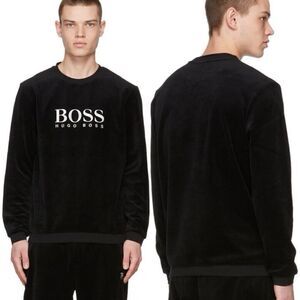 Hugo Boss Black Velour Sweatshirt Sz Medium